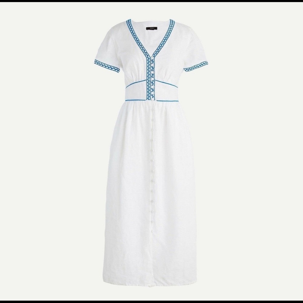 J Crew Linen Midi Dress